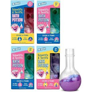 4Pc Kids Bath Bomb Potion Colorful Fizzy Fun Cool Foam and Bubble Science Beaker